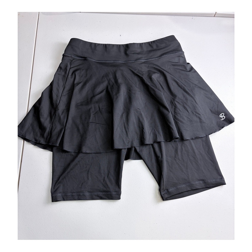 Sofibella Womens Black Ruffle Tiered Athletic Tennis Skort Large Long Shorts